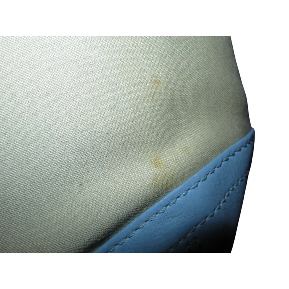 Coach 2004 Daisy Flap Hampton Cream Sateen & Blue and Tan Vachetta Leather